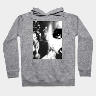 Special processing. To see how those you love happy, despite you a monster. Monster near cake with candle. Black and white. Hoodie